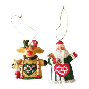 Christmas Santa and Reindeer Ornament,Craft Holiday Decorations